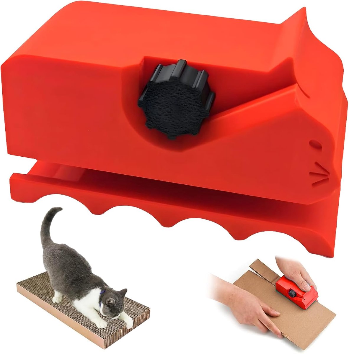 Kartonnen Snijder voor Katten - Rood Huls met Mes - Veilig en Duurzaam - Precisie Snijden - ShopVlot