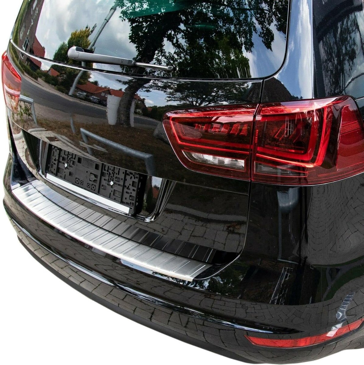 Bumperbescherming roestvrij staal mat compatibel met VW Sharan II, SEAT Alhambra II vanaf 2010, premium kwaliteit van RECAMBO