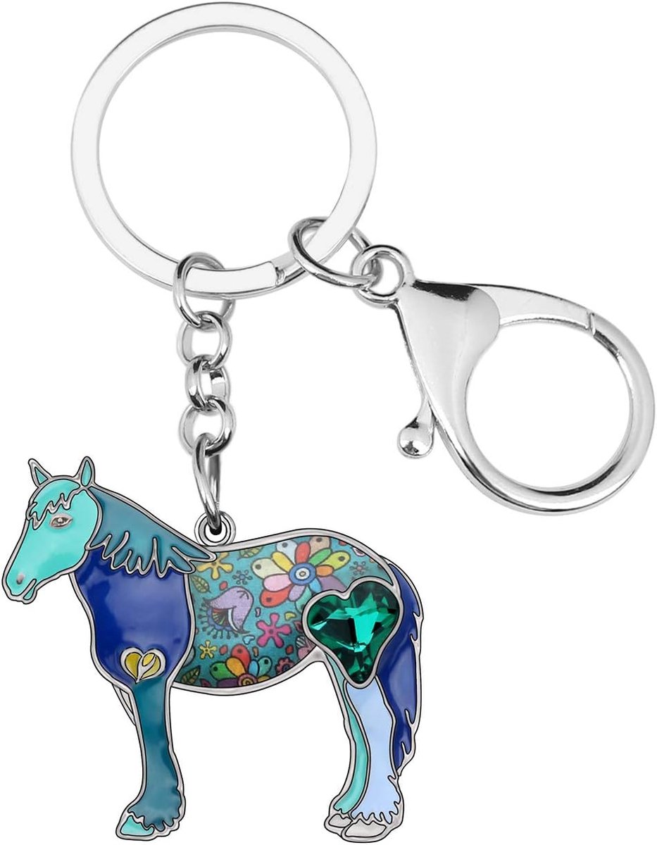 Emaille Pony Paard Sleutelhanger Leuke Sleutelhangers voor Vrouwen Meisjes Portemonnee Tas Charm