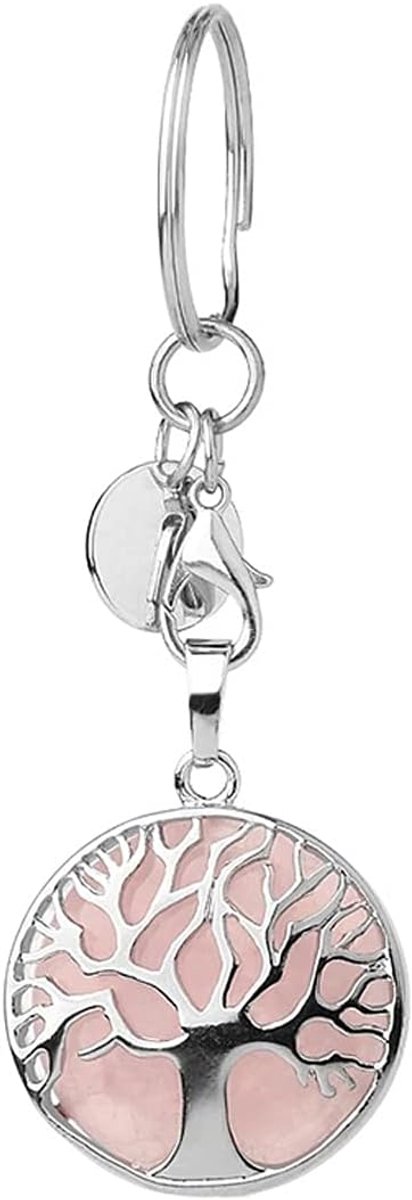 Sleutelhanger 7 chakra hanger sleutelring sieraden levensboom roestvrij staal natuurlijke edelsteen sleutelhanger hanger edelstenen sleutelhanger hanger chakra helende stenen