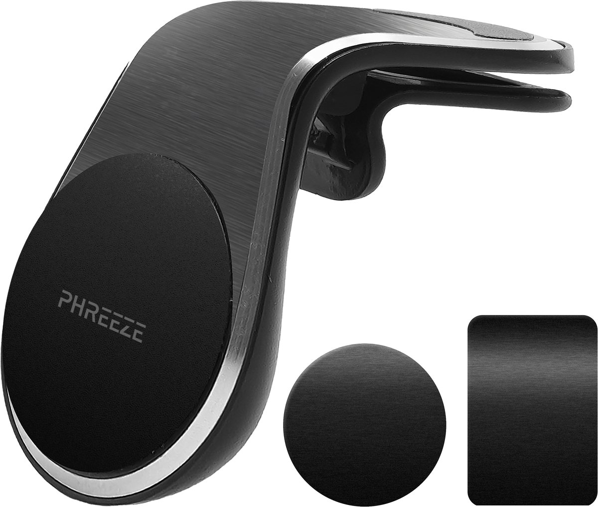 Phreeze CH01 - Telefoonhouder Auto Ventilatie - Telefoonhouders Auto Magnetisch - Magneet Telefoonhouder - GSM Houder Auto - Autohouder Telefoon Magneten - Zwart
