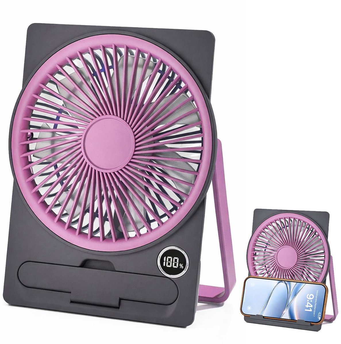 Tafelventilator oplaadbaar - mini ventilator - 3 snelheden - stille werking voor binnen en buiten - SnelShoppen