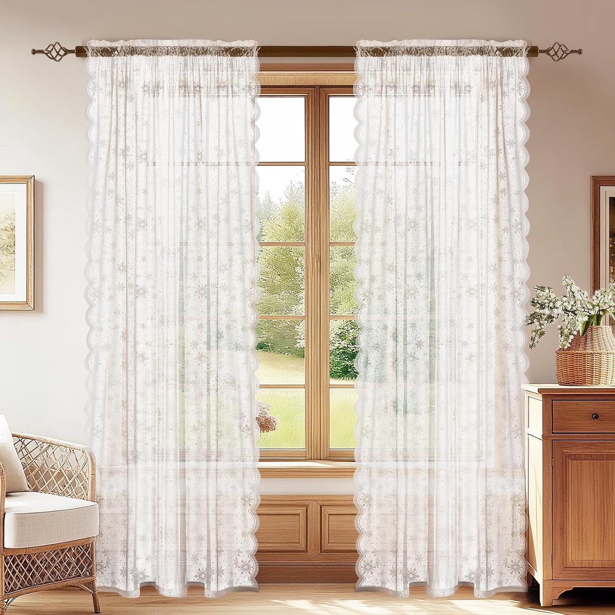 Voile-Gordijnen Semi-Transparante Set Van 2, 70x120cm, Binnengordijnen Met Plooiband, Gordijnen Luchtig Lichtdoorlatend, Raamgordijnen Voor De Slaapkamer Woonkamer, Wit