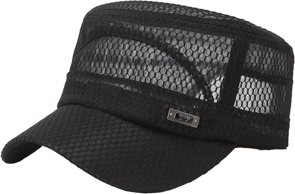 Pet voor dames en heren, mesh, ademend, voor de zomer, met vizier, truckerpet, uv-bescherming, baseballpet met verstelbaar icoon