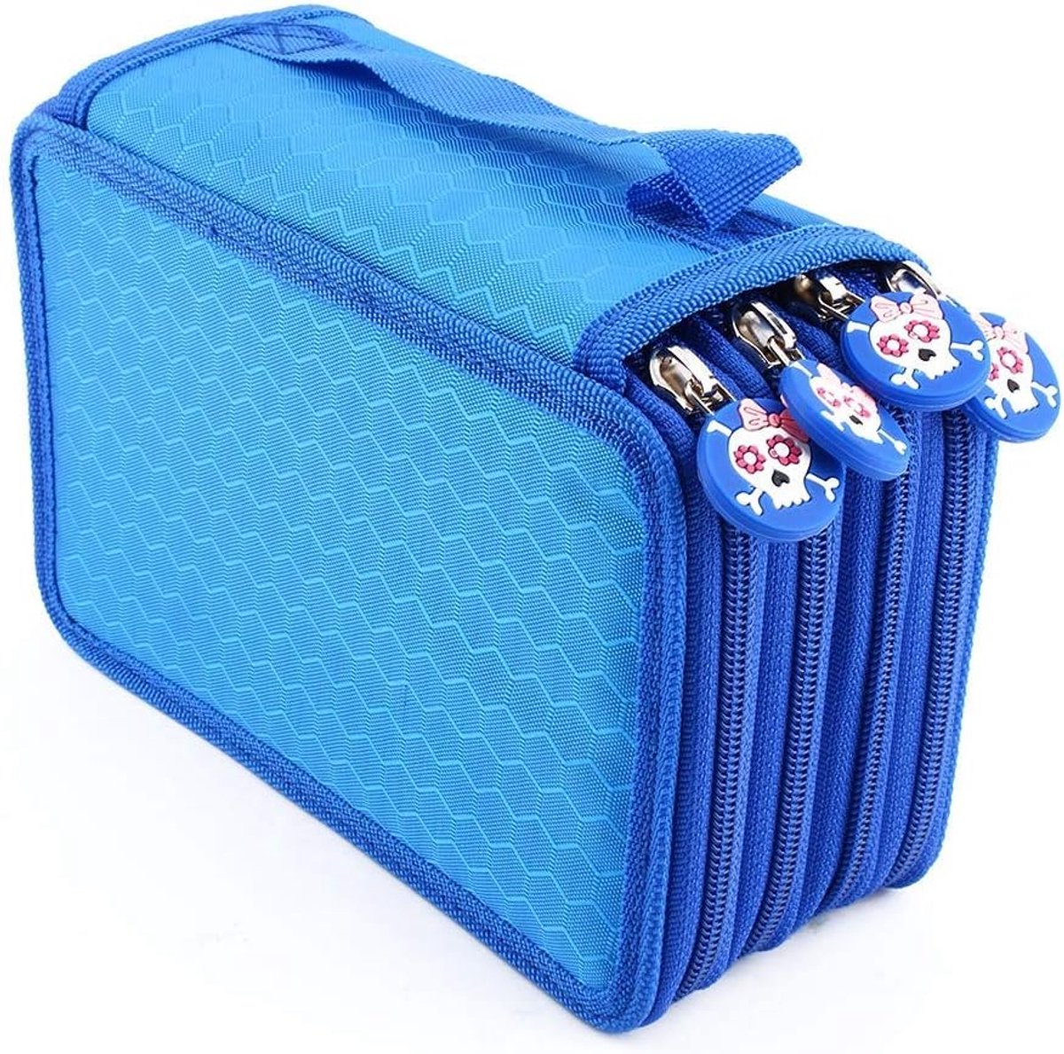 72 stuks kleuren, potloden, pen, tas, stationair met grote capaciteit, Oxford, meerlaags, potlood, organizer (blauw)
