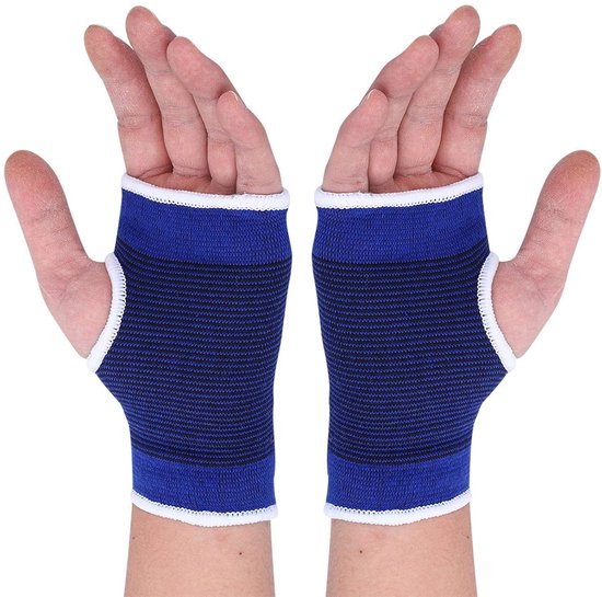 1 paar polssteun brace met spalken voor carpaal tunnel artritis, elastische polsband pols palmbrace carpaal beschermer voor carpaal tunnel, peesontsteking, sportblessures pijnverlichting (blauw) — afbeelding 3