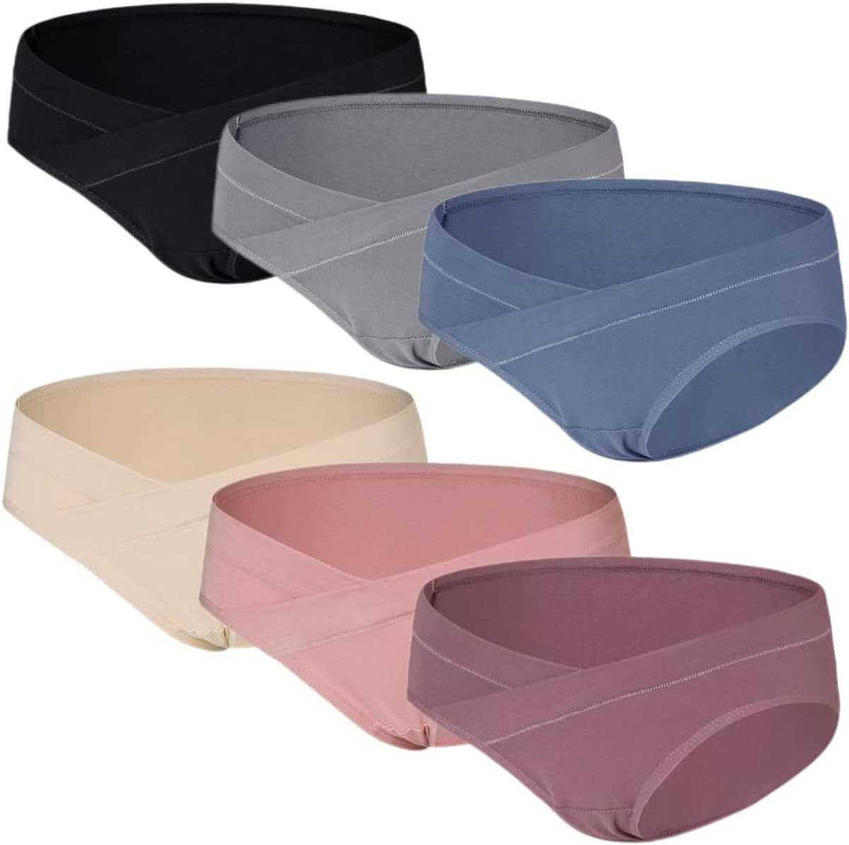 Zwangerschaps Slipje Ademend Katoen Knickers Dames Zwangerschap Postpartum Ondergoed 6 Pack, Stijl1, XL