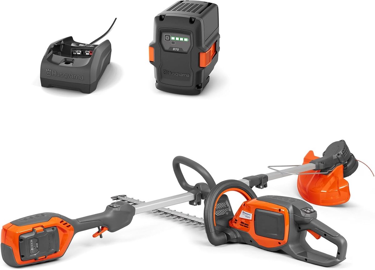 Husqvarna 215iL Grass Trimmer & 215iHD45 Hedge Trimmer - with battery and charger
