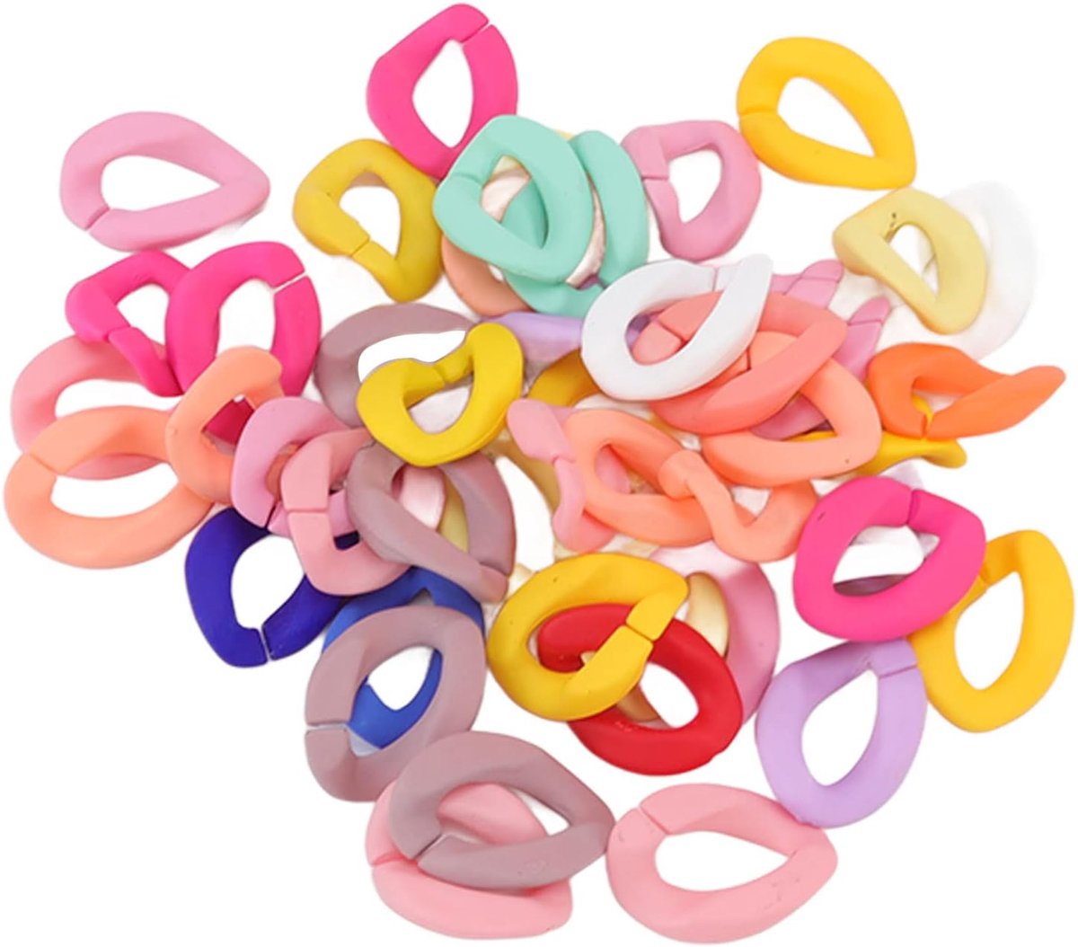 50 Stuks Transparante Acryl Snelkoppelingsringen, Ovale Zelfsluitende Ring voor DIY Portemonnee Ketting en Lanyard