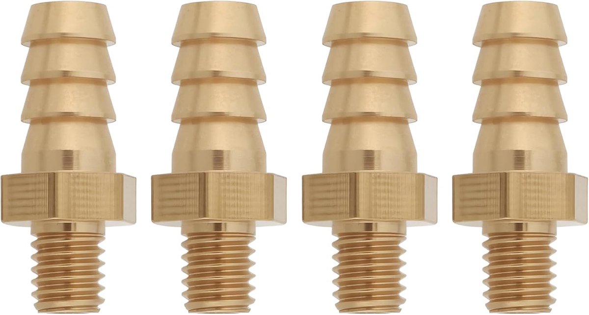 4 stks M5x0.8 6mm Messing Barb Slang Tail Connector voor Vijver Zwembad Slang Pijp