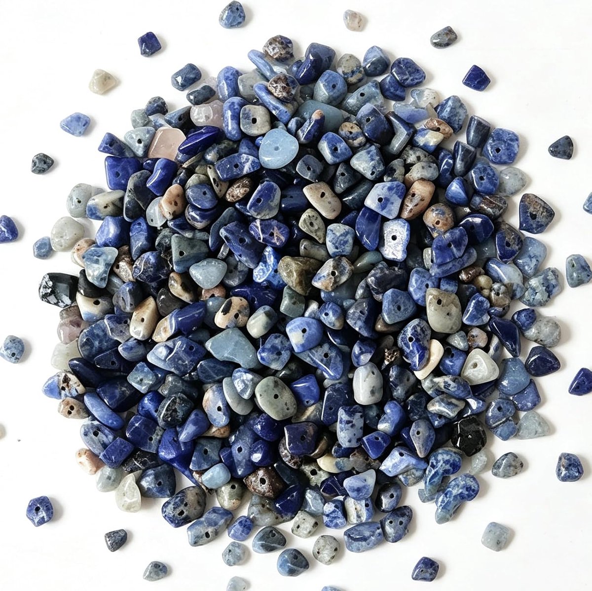 set om te rijgen, 500 stuks, onregelmatige chips, 5-8 mm, natuurlijke geboorde edelstenen, blauwe serie, sieradenkralen voor het maken van armbanden, halskettingen, oorbellen en