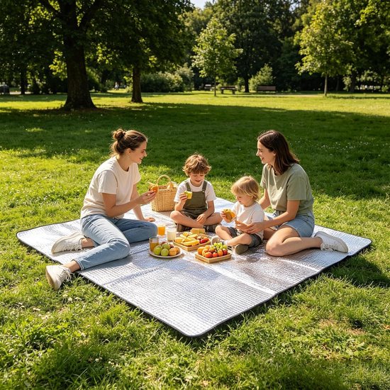 200 x 200 cm, waterdicht, opvouwbaar, warmte-isolerende deken, picknickdeken, voor tent, wandelen, picknick, outdoor, terras, terras, reizen, zwembad, backpacking, balkon, vakantie — afbeelding 2