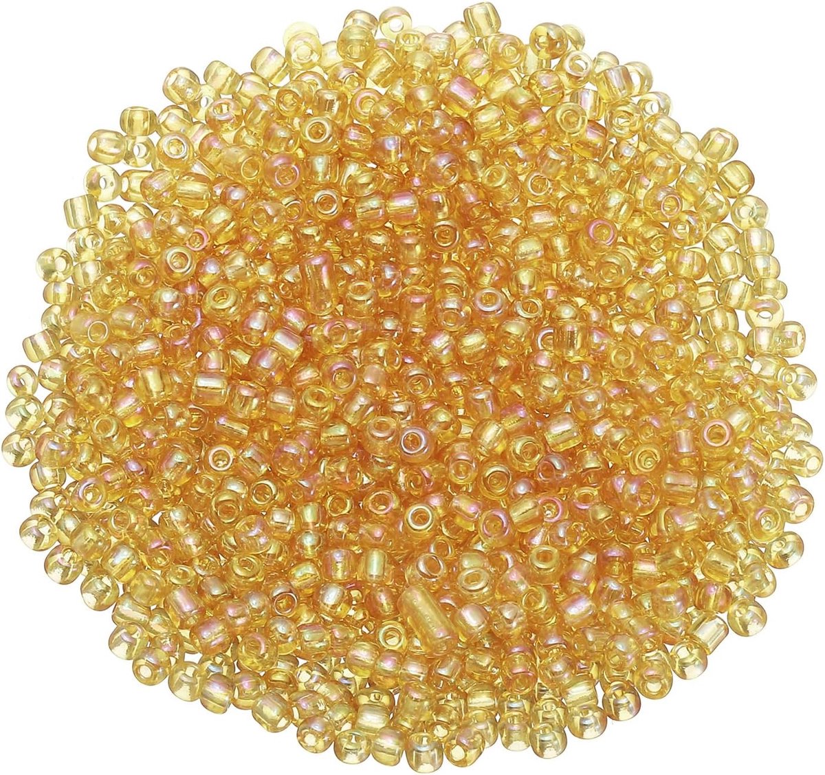 METERXITY 1000-Pack glazen rocailles, 4 x 3 mm/0,16 x 0,12 inch buis mini glazen bugle kralen voor doe-het-zelf oorbellen/kettingen/armbanden/sieraden maken [goud]