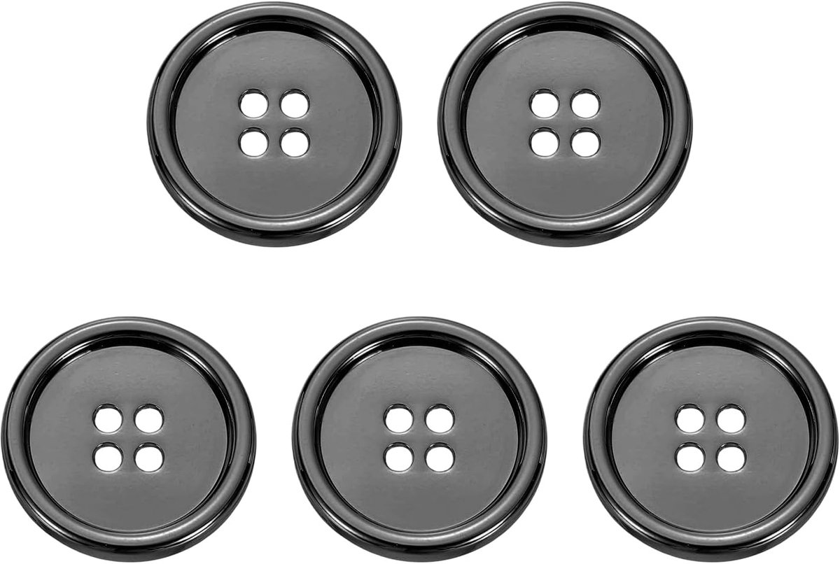 Knopen, 4 gaten legering ronde knopen handwerk naaien accessoires voor kleding doe-het-zelf knutselen decoratie (zwart grijs)
