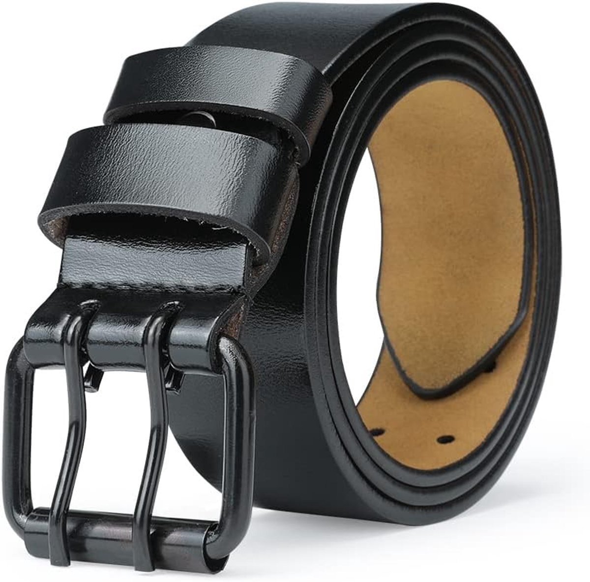 Riem voor Heren Echt Leer Dubbele naald Gesp Riem Normale en Grote Maat 110CM-180CM Zakelijke Lerenriem 3,8 cm Brede Jeansriem.