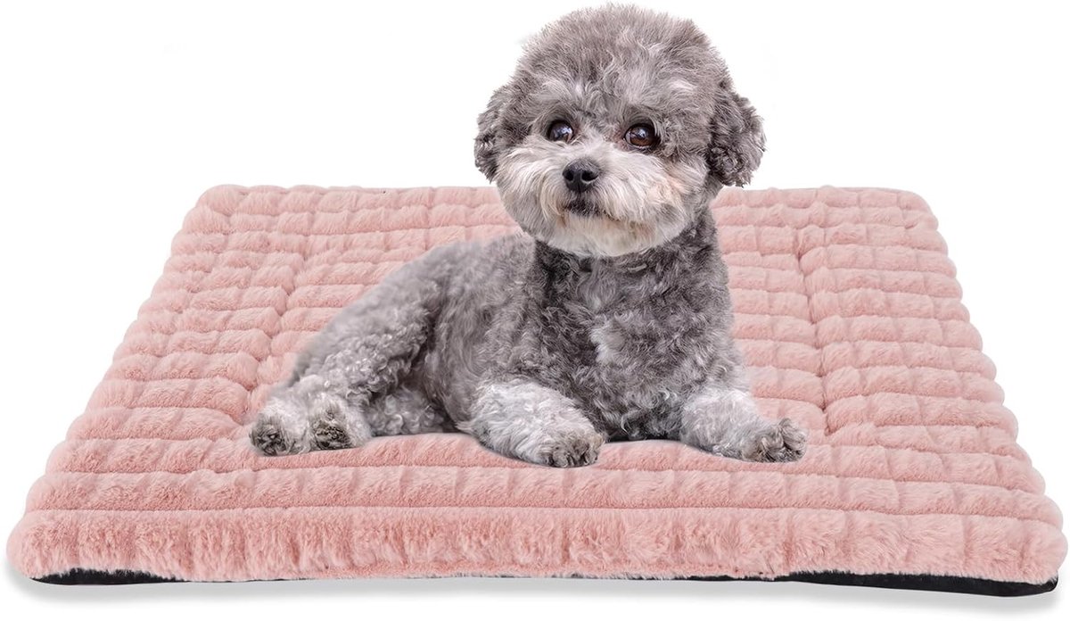 Hondenbed, kussen voor huisdieren, zacht kussen, zeer zacht, antislip onderkant, 90 x 60 cm, roze