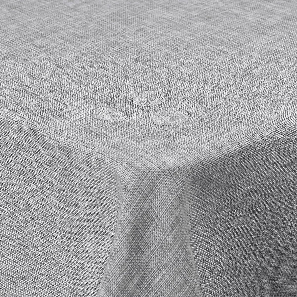 Lichtgrijs tafelkleed, afwasbaar tafelkleden, linnenlook voor eetkamer, tuin, buiten, bruiloften, waterafstotend tafeldoek, rechthoekig, 160 x 320 cm