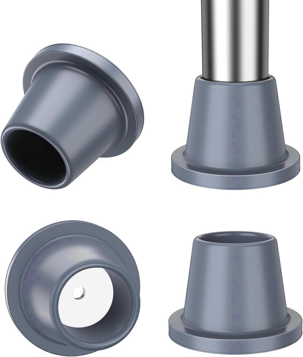 Reservepoten voor douchestoel [27 mm] – antislip rubberen doppen met metalen inzetstuk en afvoergaten, basis 37 mm (4P, senioren/baby's, binnen en buiten) (φ56 x φ27 x 37 mm)