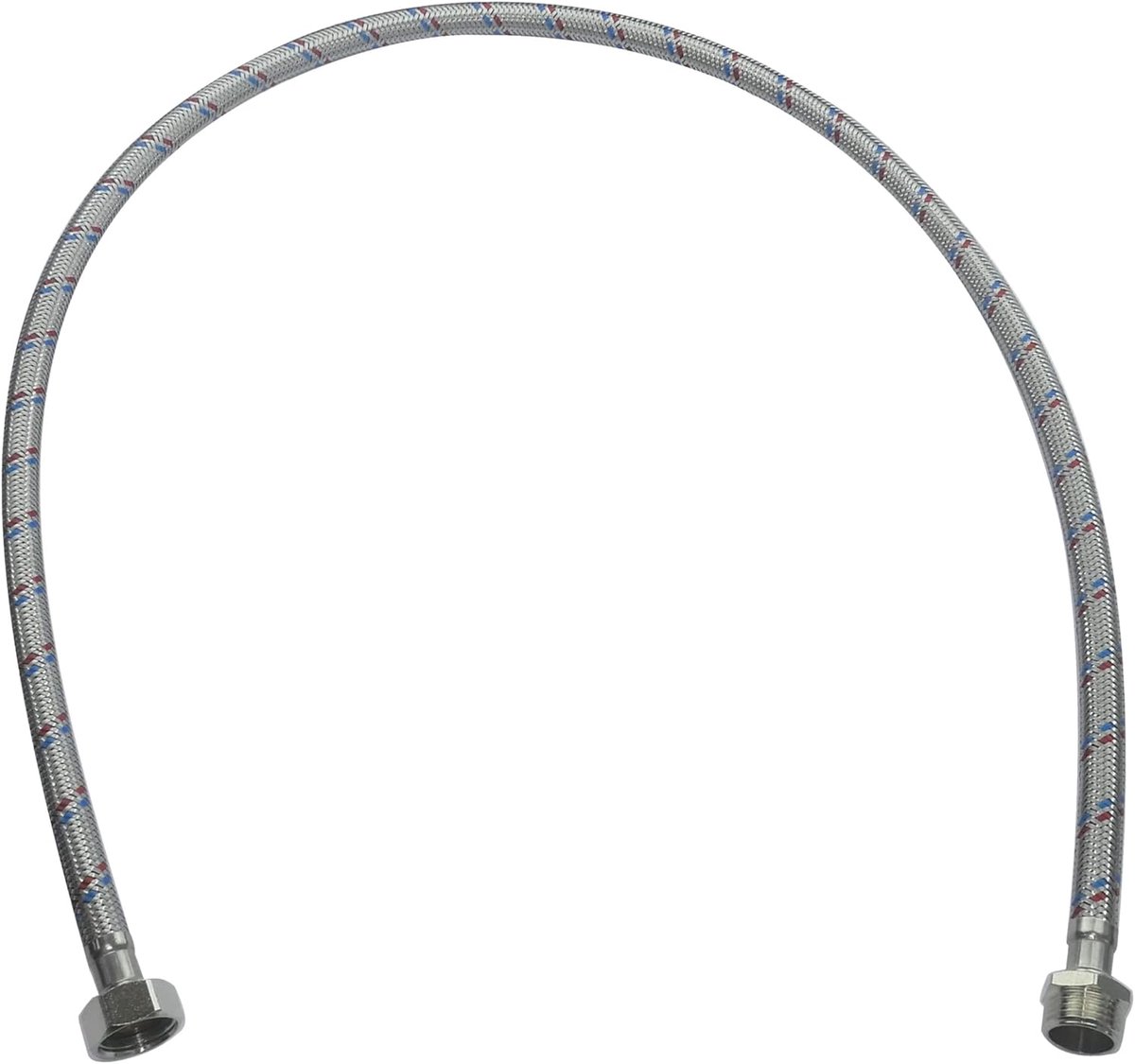 - C51077 - toevoerslang 600 mm 1/2 inch mannelijk/vrouwelijk - flexibele aansluitslang - flexibele aansluiting voor kraan/mixer/badkamer/keuken
