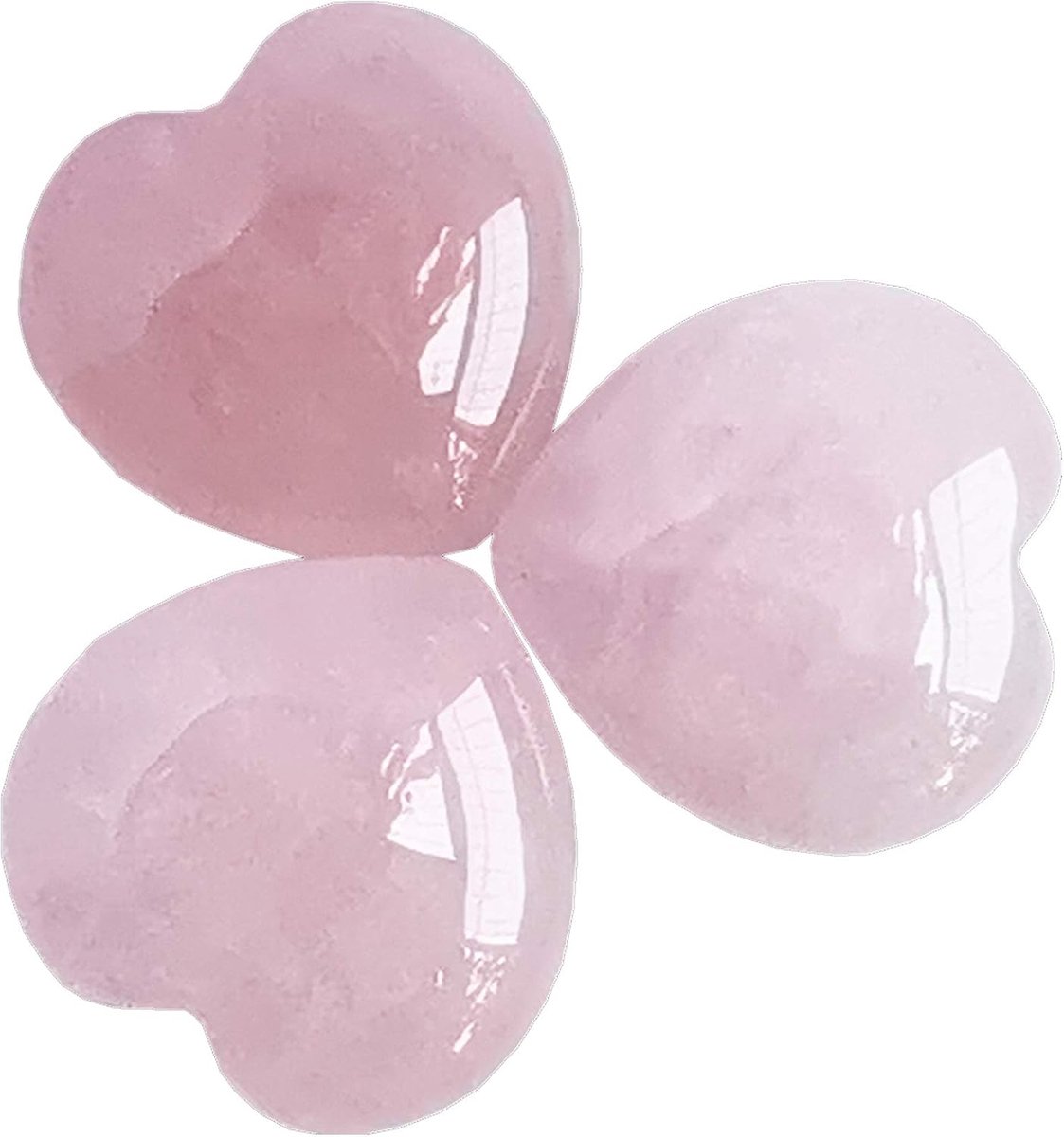 3 stuks natuurlijke tas palm duim helende kristal hart liefde zorgenstenen, 25 mm Reiki compensatiekristal en helende stenen