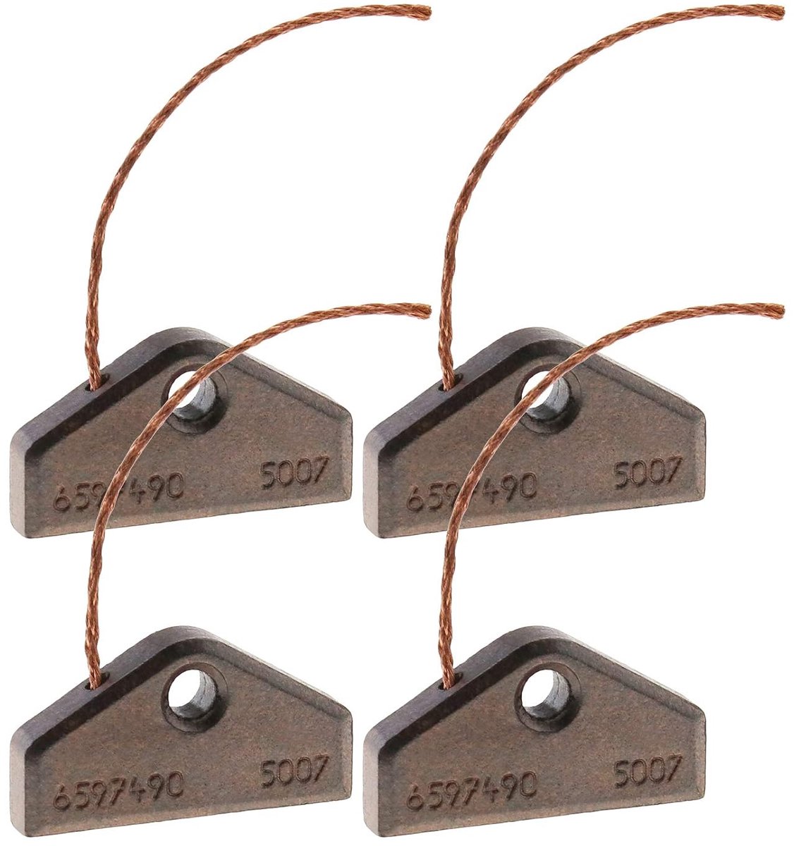 Idea 4x koolborstels koperhoudend 5153702 4490382 6597490 5007 30x16x4mm compatibel voor Miele wasdrogers