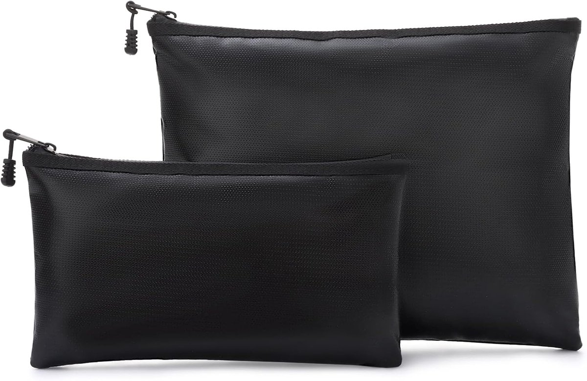 Set van 2 vuurvaste documentenvakken (34 x 25 cm + 28 x 15 cm), waterdichte en vuurvaste tas voor paspoorten, certificaten, waardevolle spullen, niet-irriterend materiaal