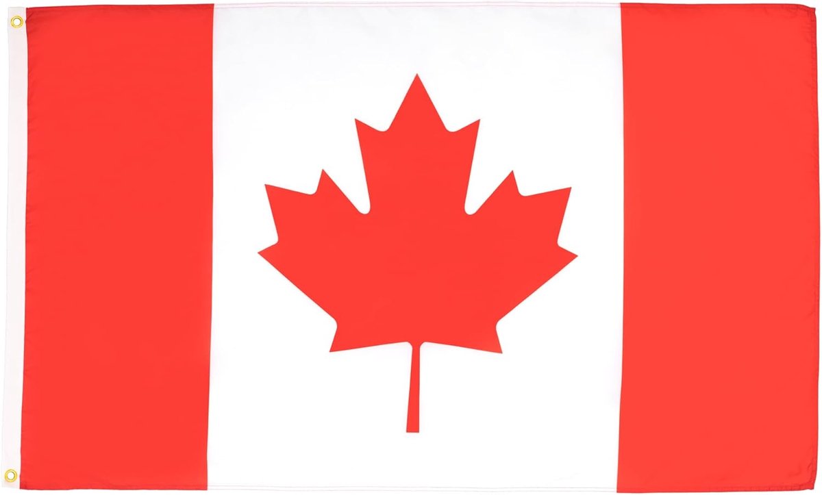 Vlag Canada 150x90 cm Vlag Canadees Polyester 100D 2 Ringen | Binnen en buiten decoratieve vlag dubbel gestikte naden en verstevigde randen met metalen ogen 100D polyester