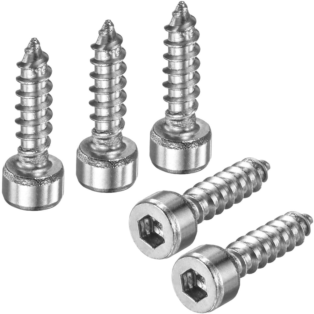 50 stuks zelftappende schroeven met holle zeskantige kop, M4 x 18 mm, roestvrij staal, zeshoekige aandrijving, zelfborend, voor meubels/machines/doe-het-zelfprojecten, graafschroeven