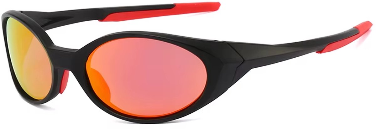 Hardloop Zonnebril - Zwart Frame - Rode Glazen - Gepolariseerd
