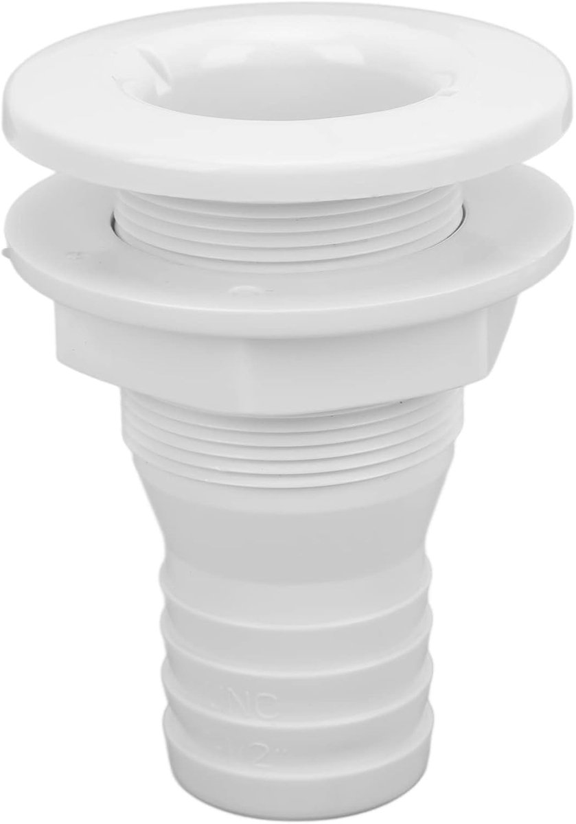Door de Romp Fitting, 1‑1/2in Kunststof Scheepsdoorvoer Door de Romp Uitlaatfittingen Boot Door de Rompverbinding Bootafvoer-uitlaatplug voor Boten Marine(wit) Boot/jacht onderdelen en accessoires
