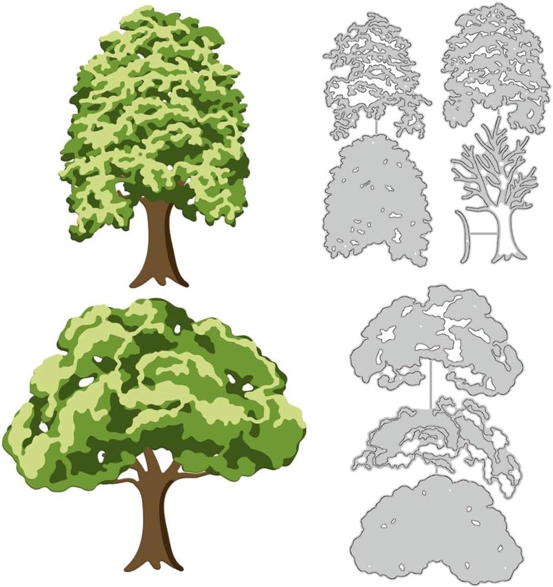 Gelaagde Bomen Snijmallen Voor DIY Scrapbooking Metalen Laagwerk Bomen Ponsen Embossing Sjablonen Sjabloon Voor Papieren Kaarten Decoratie Album Knutseldecoratie