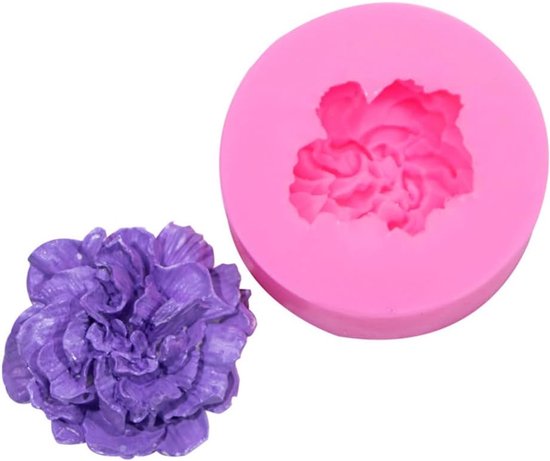 2 Stuks Siliconen Anjer Bloem Mallen - 3D Fondant Icing Vorm Voor Cake Decoreren, Wax Melts, Zeep, Snoep, Jelly, Pudding — afbeelding 3