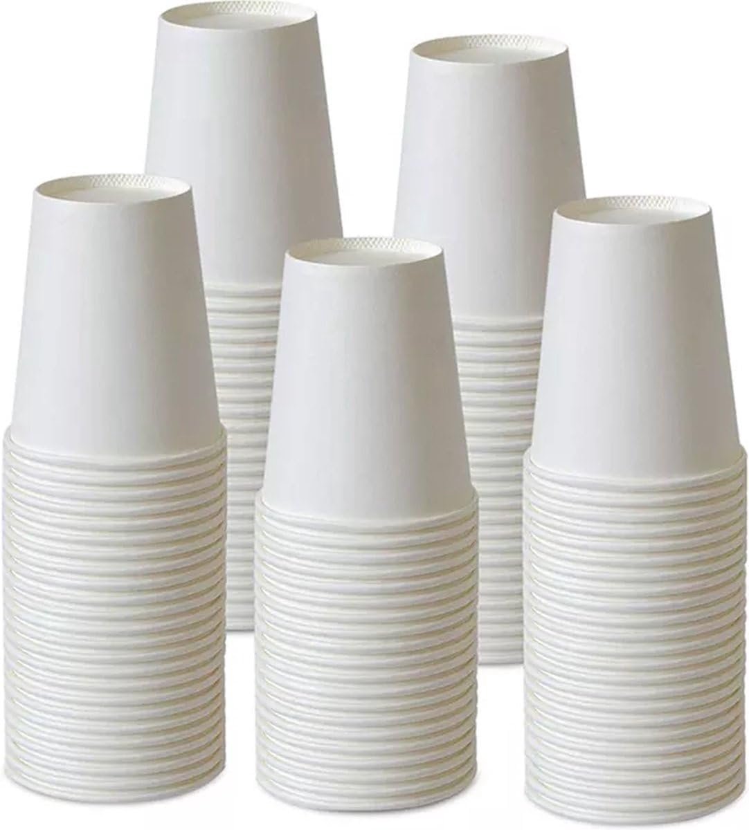 Papieren drinkbekers 8oz 240ml - wit - wegwerp - milieuvriendelijk - SnelShoppen