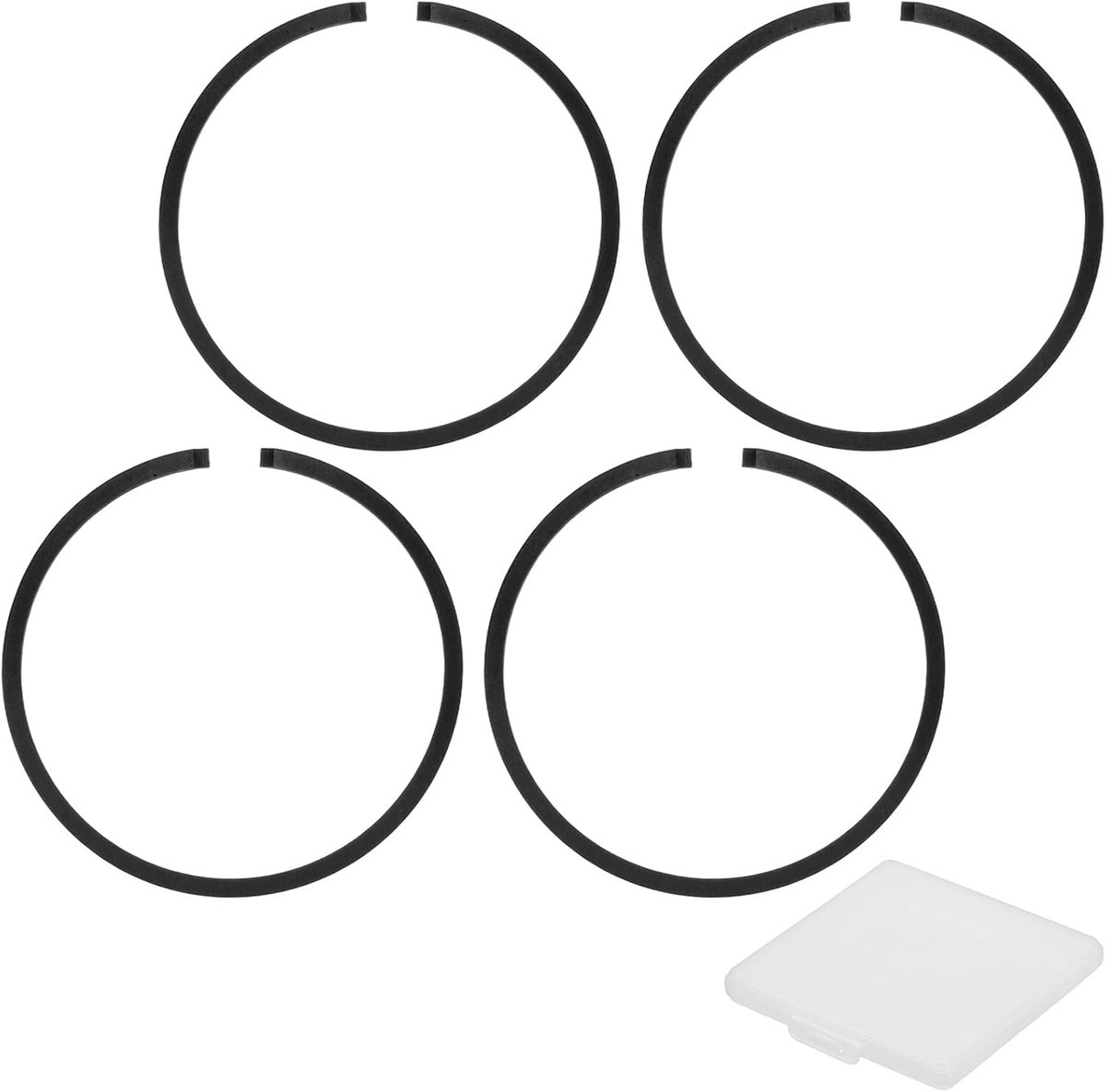 METERXITY Set van 4 zuigerveren voor motoren, 38 mm x 1,5 mm dik, smeedijzeren zuigerringset, standaard vervanging voor kleine motoren/motoren/machines [zwart]