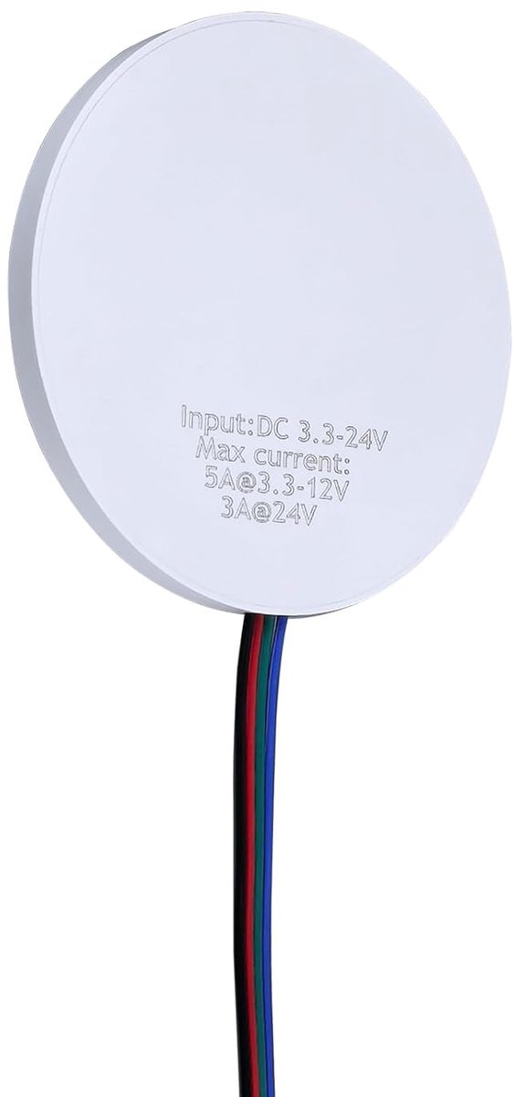 12 V LED Touch Dimmer Schakelaar Verborgen, DC 3,7-24 V 3 A Touch Schakelaar Sensor Schakelaar voor Smart Home LED Lichtstrip, Penetreert Hout, Steen, Glas enz., Dringt tot 8 cm (Plus Wit)