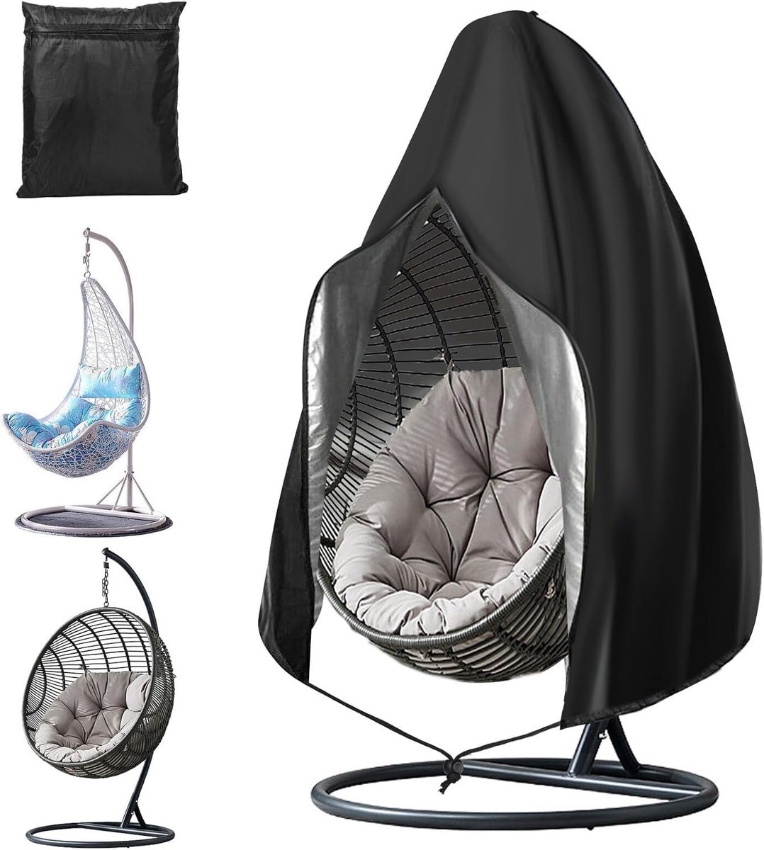 stoelhoes voor buiten, dekzeil van 210D Oxford-stof met trekkoord met ritssluiting, waterdicht, uv-bestendig, 190 x 115 cm
