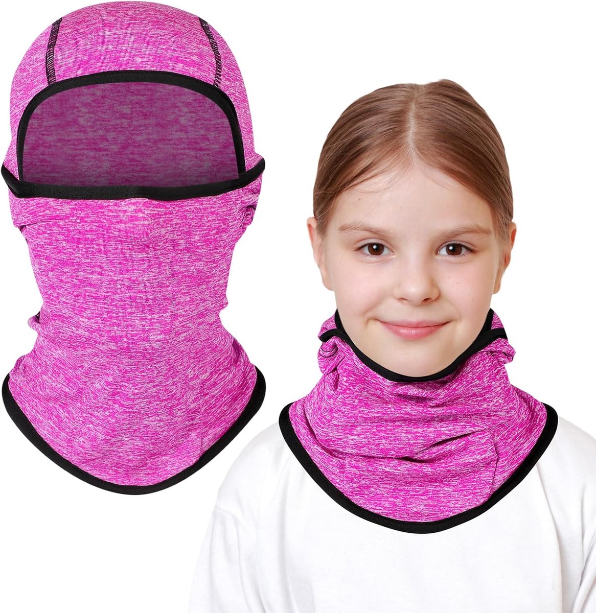 Bivakmuts voor kinderen van 2 tot 8, multifunctioneel, winddicht, fleece, warm skimasker, fietsen, gezichtsmasker onder de helm, stormmasker, muts met nekwarmer, voor jongens en meisjes, winter