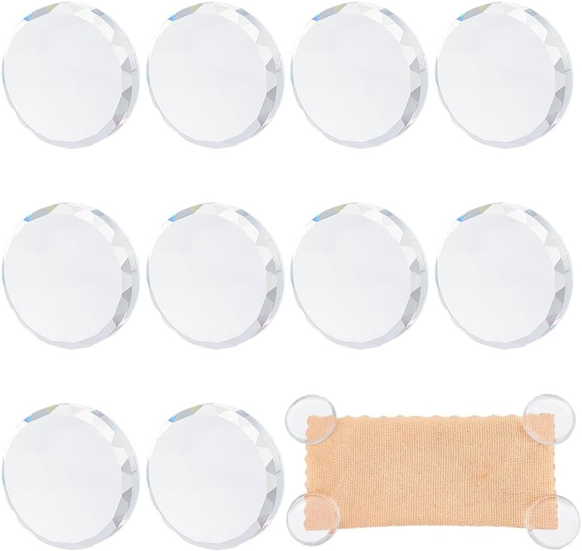10 stuks glazen patroongewichten voor naaien, platte ronde stofgewichten voor patroonsnijden 1,73 inch glasstof naaigewicht voor papieren doek, dressmaking knutselen en monstersnijden