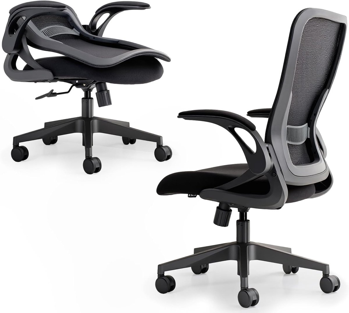 Model U | Opvouwbare bureaustoel voor kleine ruimtes | Ergonomisch ontwerp met hoge rebound mesh | Computer bureaustoel voor gaming | Voor volwassenen en kinderen | Opvouwbaar & Compact met