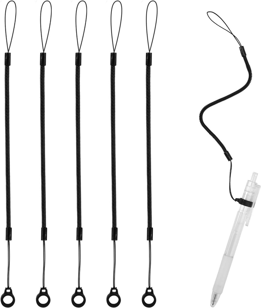 5 Stuks Elastische Lanyard-Bevestiging, Siliconen Penriem Pen-Lanyard Intrekbare Telefoonbevestiging Stylusbevestiging voor Touchpen Anti-Verlies Tabletpen Spiraalveer om Tekenpen