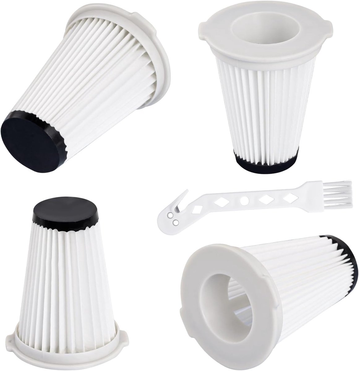 Set van 4 vouwfilters voor Einhell TE-SV 18 Li | Wasbaar, met reinigingsborstel, geschikt voor accusteelstofzuiger TE-SV 18 Li