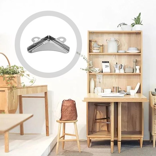 8 stuks spiegelhoekklemmen, zilver vernikkeld staal, wandhouder, hoekhouder voor badkamer, thuis, gym, bevestiging hangende spiegelfoto's — afbeelding 2