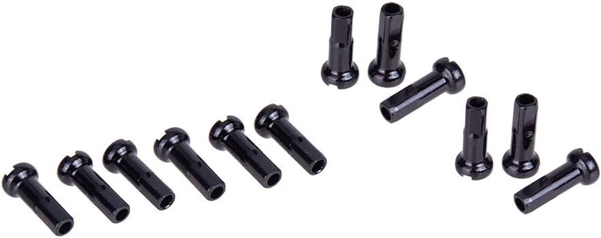12 stuks legeringspaaknippels Fietsspaaknippels Eindtips Nippels Einddoppen Wielspaaknippels Decor voor Mountainbikes en Racefietsen 14G - Zwart