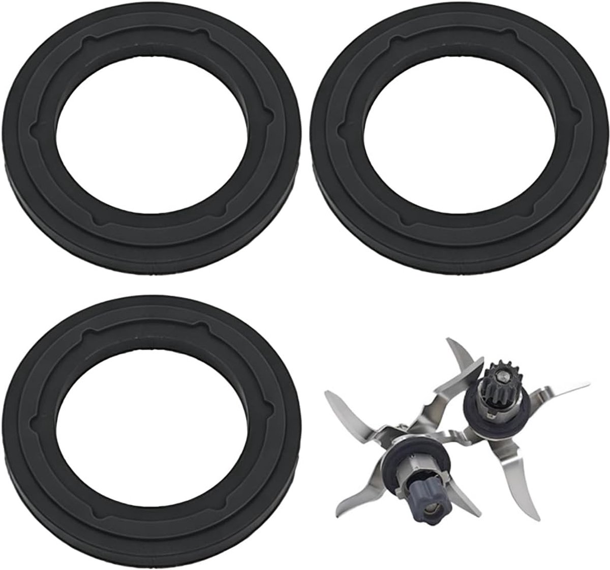 Afdichtringen voor keukenmachine 3-delige set - zwart 50 mm - lemmetafdichtringen - voorkomt lekkage tijdens gebruik - SnelShoppen