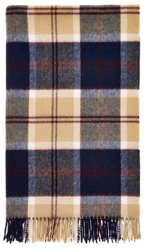 Plaid Tartan Bannockbane Navy - Merino Lamswol - 140x185 - Bronte by Moon Scotland