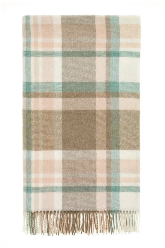 Plaid Portree Beige Roze - Merino lamswol - 140x185 - Bronte by Moon Scotland
