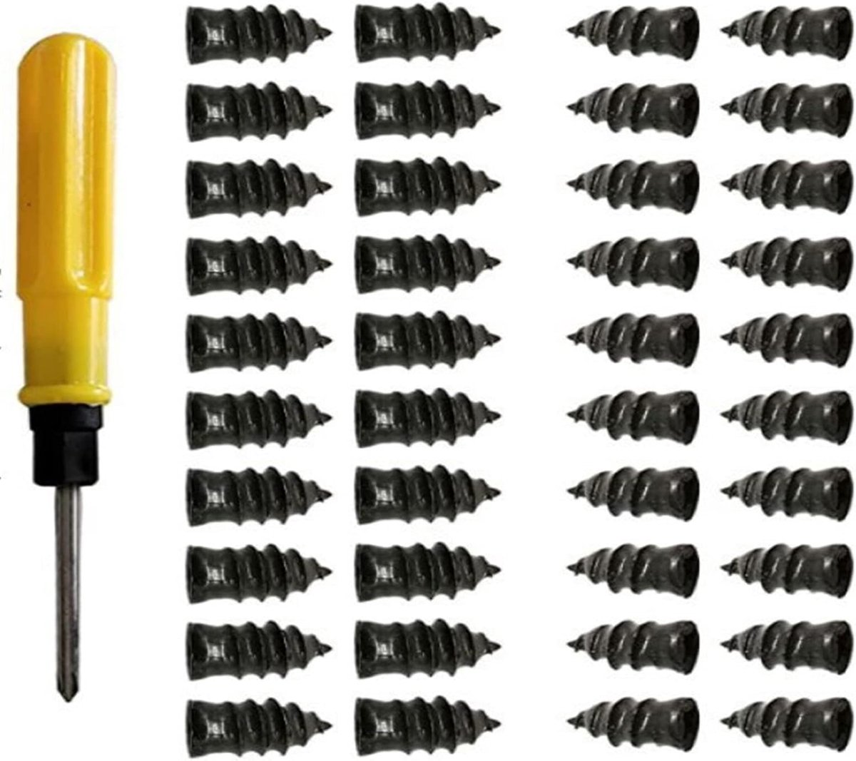 Bandenreparatie Rubber Schroeven 40PCS - 20Korte + 20Lange - Inclusief Schroevendraaier - Eenvoudige bandreparatie - SnelShoppen