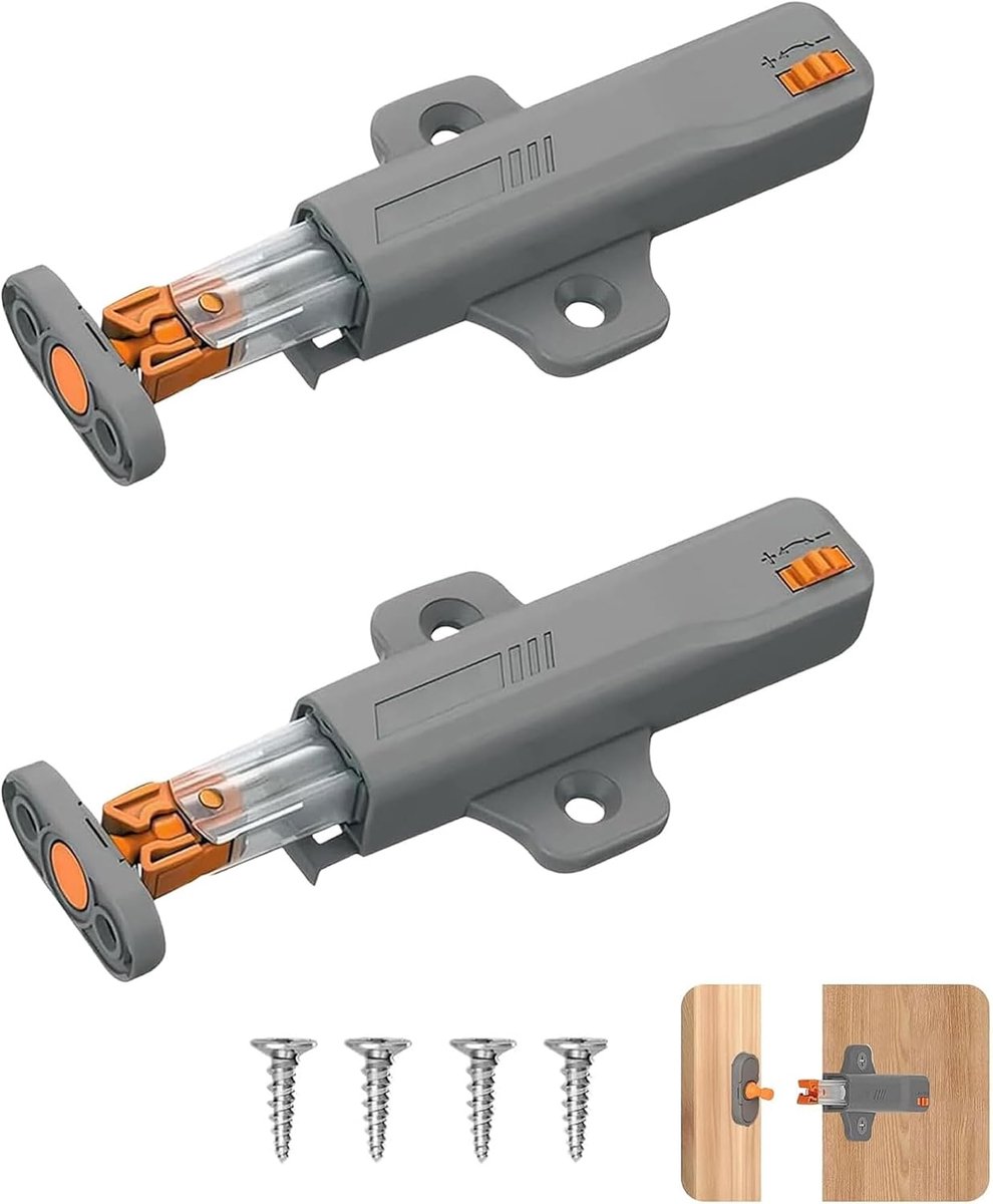 Heavy Duty kabinesluiting met veermechanisme - 2 stuks - Druckopener Grip Push - voor keuken- en meubelkasten - SnelShoppen