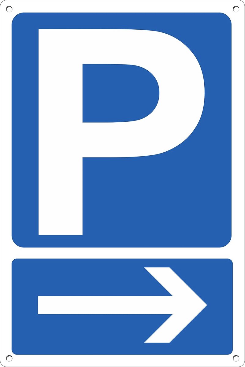 Parkeerplaat 30 x 40 cm - Aluminium composiet - Voor binnen en buiten - Eenvoudige installatie - SnelShoppen