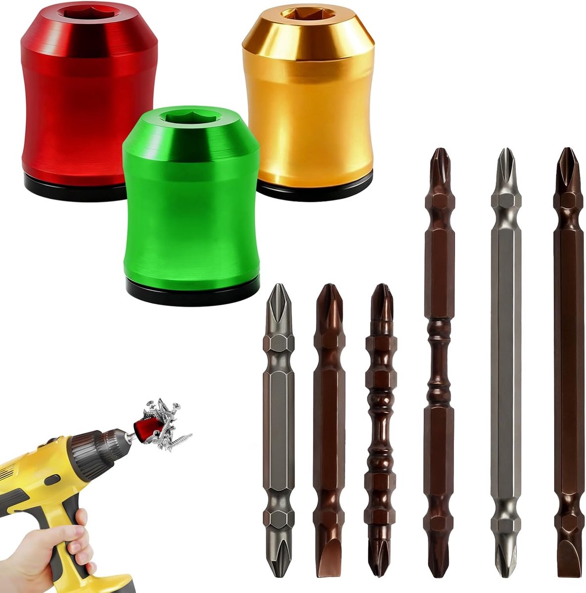 Schroevendraaier magnetische ring - 6 stuks Ph2 bit set - verwijderbare ringen voor boren - veilig en stevig - SnelShoppen